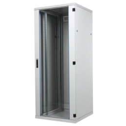Szafa SRS, BKT 42U, 600/600/1980, szer./gł./wys.  mm. drzwi blacha/szkło, RAL 7035 ( konstrukcja spawana - nośność 600 kg