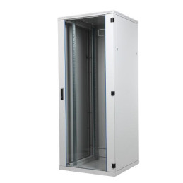 Szafa SRS, BKT 15U, 600/800/780, szer./gł./wys. mm. drzwi blacha/szkło, RAL 7035 ( konstrukcja spawana - nośność 600 kg )