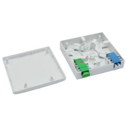 Gniazdo światłowodowe BKT  FTTH  naścienne plastikowe białe 2xSC simplex 86x86x23 mm