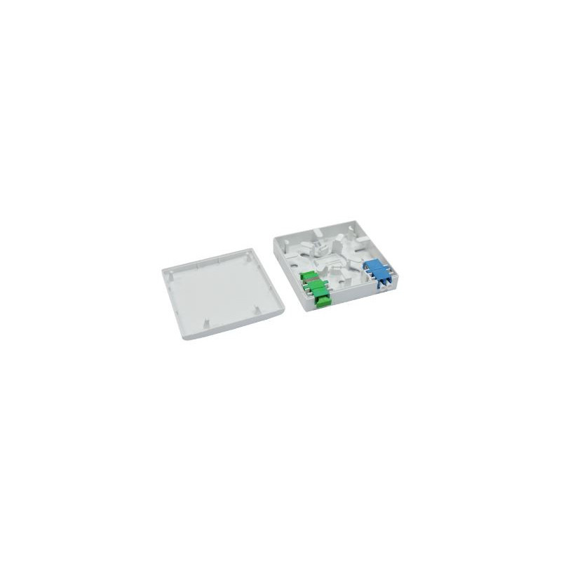 Gniazdo światłowodowe BKT  FTTH  naścienne plastikowe białe 2xSC simplex 86x86x23 mm
