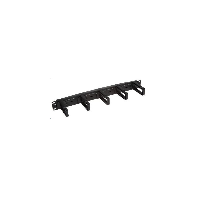 Poziomy organizer kabli BKT 19", 1U, czarny RAL 9005, z tworzywa sztucznego