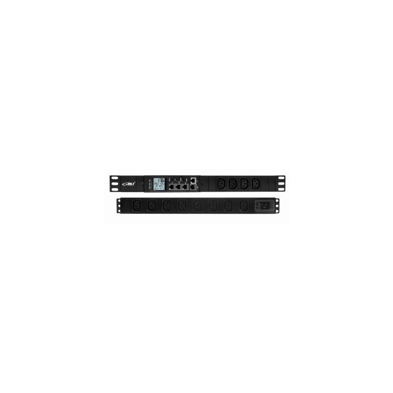 Listwa monitorująca BKT BPS2000v2 1U 19" 12xIEC320 C13, wtyk zasilający IEC320 C20 16A/250V (wbudowany), brak kabla zasilają