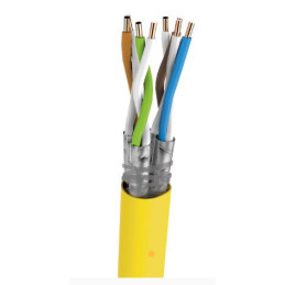Kabel kat.8.1/8.2, S/FTP, BKT 2000, LSHF-FR, drut, żółty, B2ca -s1a,d1,a1 (1000m)