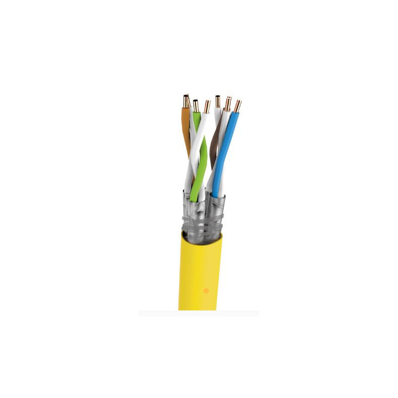 Kabel kat.8.1/8.2, S/FTP, BKT 2000, LSHF-FR, drut, żółty, B2ca -s1a,d1,a1 (1000m)