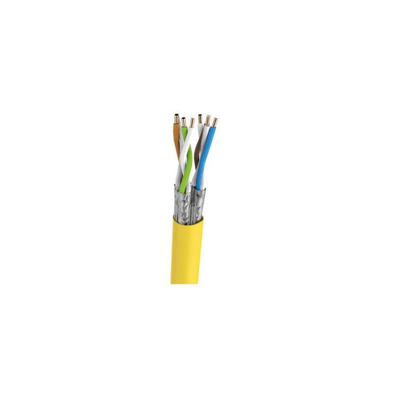 Kabel kat.7, S/FTP, BKT 695, FRNC, drut, żółty, Eca (500m)