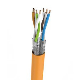Kabel kat.7, S/FTP, BKT 1000, LSHF-FR, drut, pomarańczowy, B2ca -s1a,d1,a1 (1000m)
