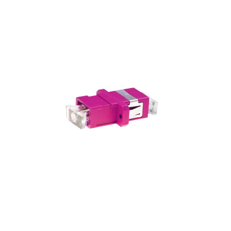 Adapter BKT FO, OM4, SC, simplex, fioletowy, z uszami