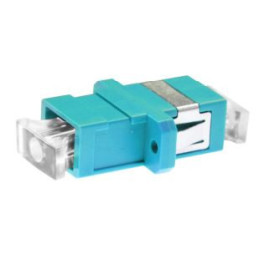 Adapter BKT FO, OM3, SC, simplex, turkusowy, z uszami
