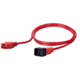 Kabel zasilający BKT - gniazdo IEC 320 C19 16A, wtyk IEC 320 C20 16A, 3 x 1,5 mm2 czerwony 1,5m